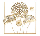 Pannello Gold Flowers 50x50 cm in Ferro-1