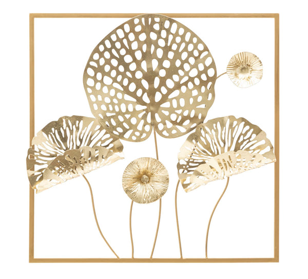 sconto Goldene Blumenplatte 50x50 cm in Eisen