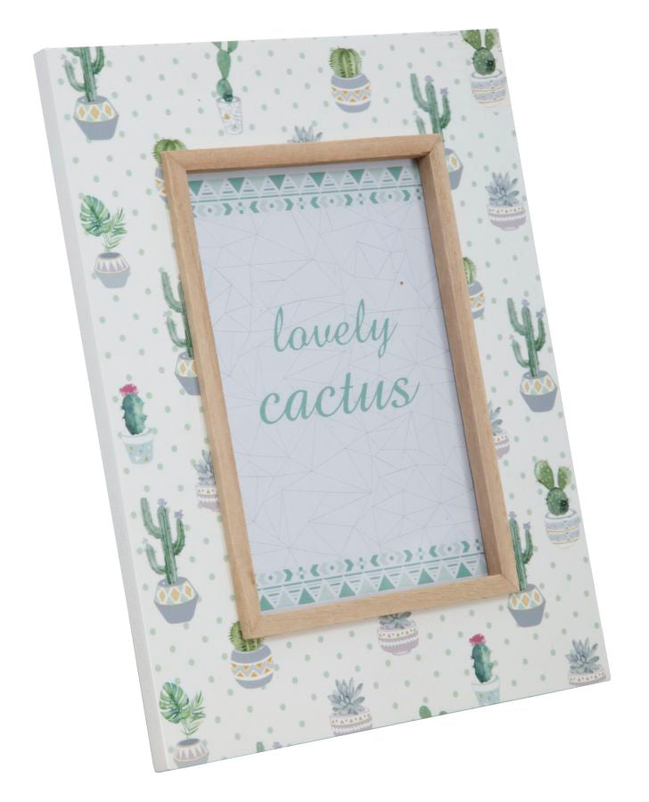 Cornice Cactus 22x1x27 cm MDF e Vetro Verde-1