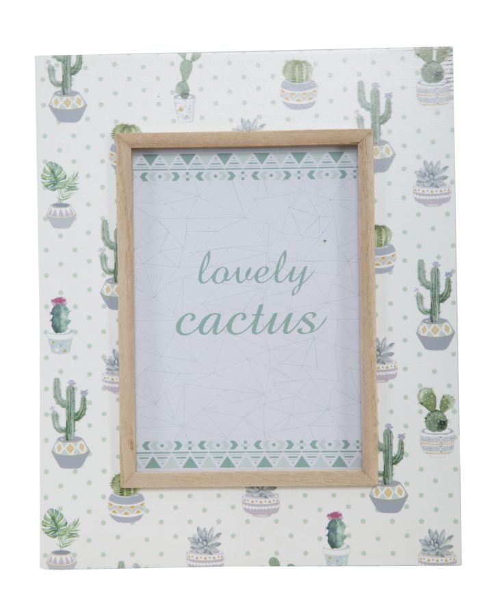 Cornice Cactus 22x1x27 cm MDF e Vetro Verde-2