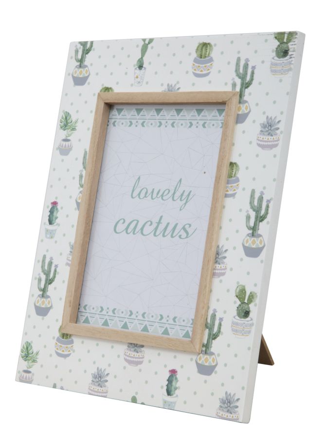 Cornice Cactus 22x1x27 cm MDF e Vetro Verde-3