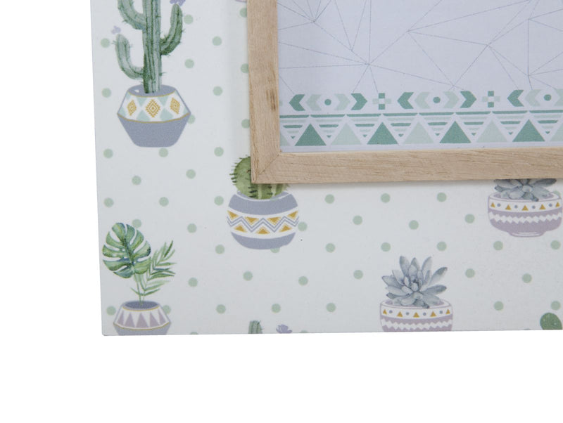 Cornice Cactus 22x1x27 cm MDF e Vetro Verde-4