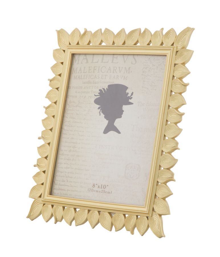 Cornice Leaf Glam 28,5x1,8x34 cm in Resina Oro-3