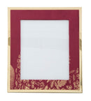 Cornice Glam 28x1,5x33,5cm in Ferro MDF e Vetro Bordeaux e Oro-2