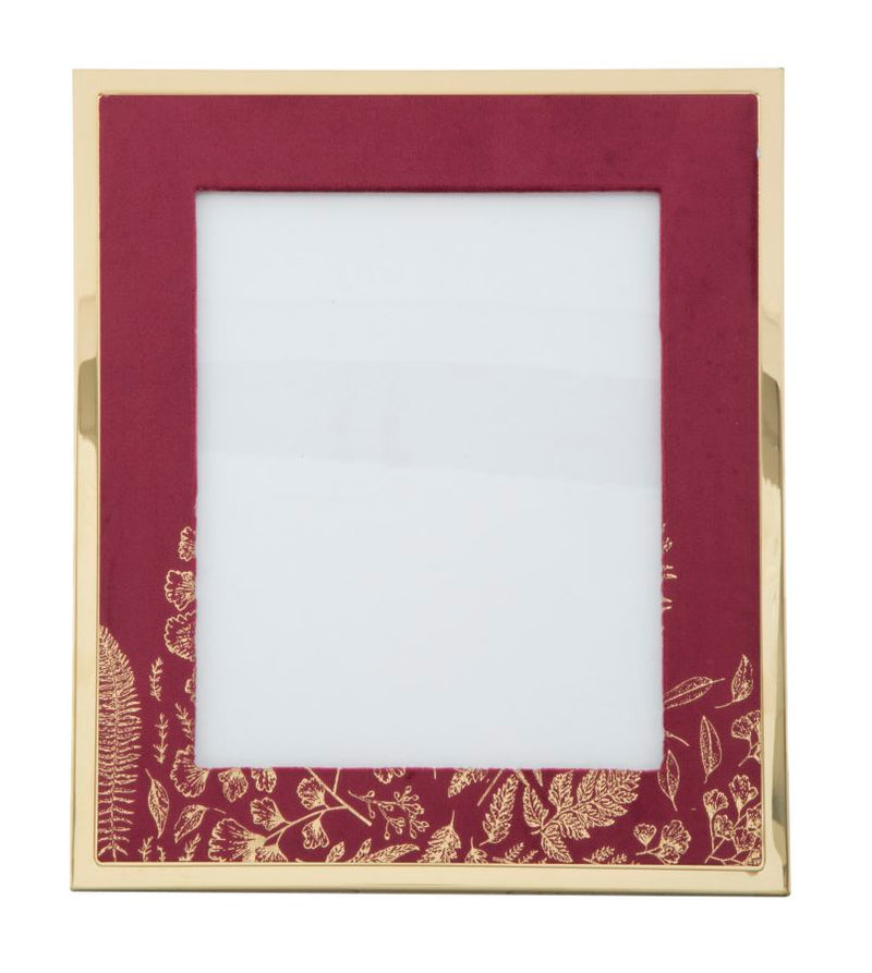 Cornice Glam 28x1,5x33,5cm in Ferro MDF e Vetro Bordeaux e Oro-2