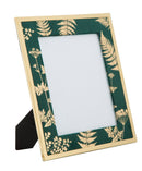 Cornice Glam Verde 28x1,5x33,5 cm in Ferro MDF e Vetro Verde e Oro-1