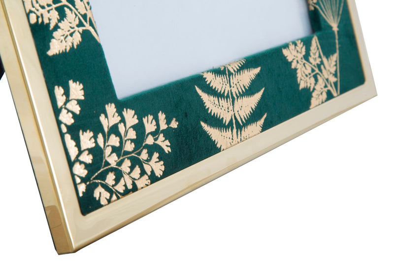 Cornice Glam Verde 28x1,5x33,5 cm in Ferro MDF e Vetro Verde e Oro-5