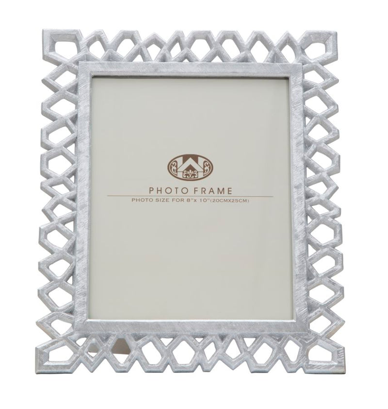 Cornice Classic 29,8x1,8x34,8 cm in Poliresina e Vetro Argento-2