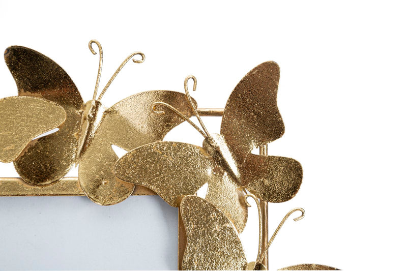 Cornice Butterfly Glam 35x15x38 cm in Ferro e Vetro Oro-4