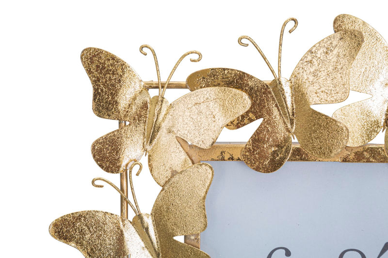 Cornice Butterfly Glam 28x11,5x30,5 cm in Ferro e Vetro Oro-4