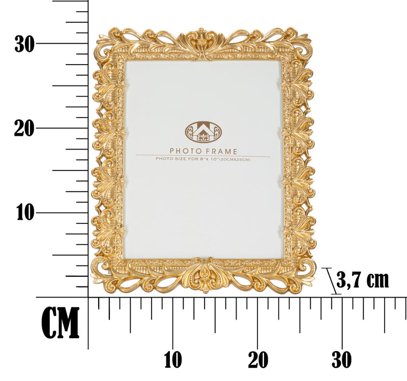 Cornice Rich 26,8x2x32,5 cm in Poliresina e Vetro Oro-6