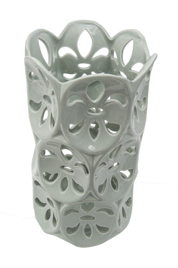 prezzo Petal Vase Weiß Ø14x25,5 cm Hellblaues Porzellan