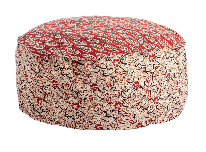 Pouf  65x65x25cm in Tessuto Lorient Rosso-1