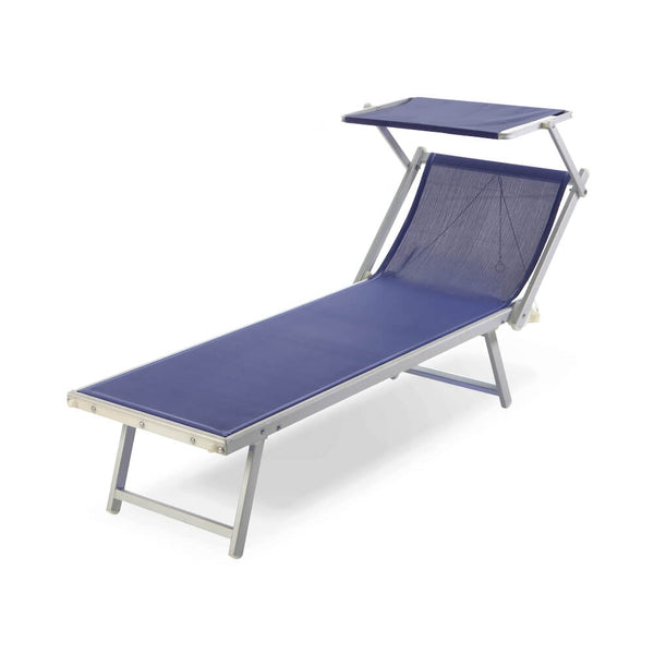 Strandliege aus Textilene mit Taddei Rimini Blue Sonnenschirm prezzo