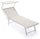 Gartenliege 183/190x61x38 cm in Aluminium und Textilene Beige