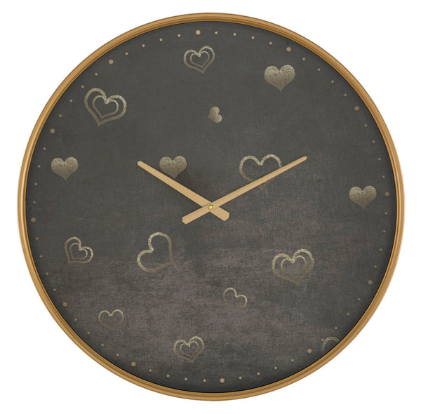 acquista Hearts Ø60x6 cm Wanduhr aus MDF-Eisen und mehrfarbigem Glas