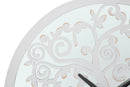 Orologio da Muro Bianco Tree Ø55x4,5 cm in Ferro MDF e Specchio Bianco-2