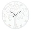 Orologio da Muro Heart/Tree Ø55x4,5 cm in Ferro MDF e Specchio Bianco-1