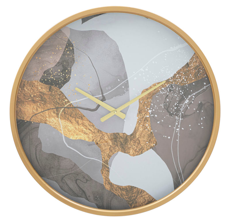 Orologio da Muro Art Grey Ø60x6 cm in Ferro MDF e Vetro Multicolor-1