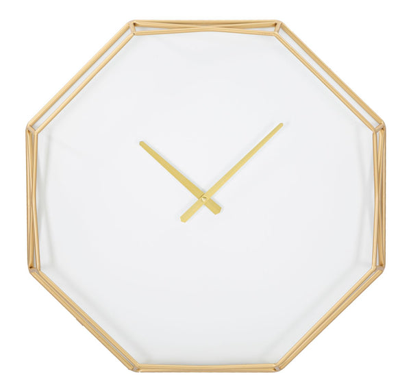 Oroy achteckige Wanduhr 56x6,5x56 cm aus Eisen und goldenem Kunststoff online