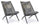 Set 2 Poltrone 66x84x98h cm Lounge con Cuscini Aloha Antracite