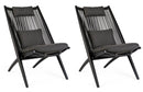 Set 2 Poltrone 66x84x98h cm Lounge con Cuscini Aloha New Nero -1