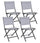 Set 4 Sedie Pieghevole da Giardino 47x57x88h cm Elin Antracite