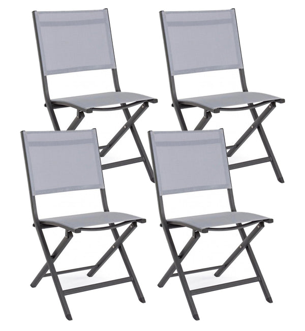 Set 4 Sedie Pieghevole da Giardino 47x57x88h cm Elin Antracite prezzo