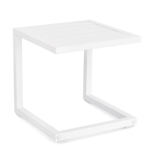 Tavolino Hilde 40x40 cm Bianco in Alluminio-1