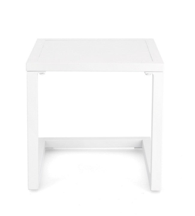 Tavolino Hilde 40x40 cm Bianco in Alluminio-4