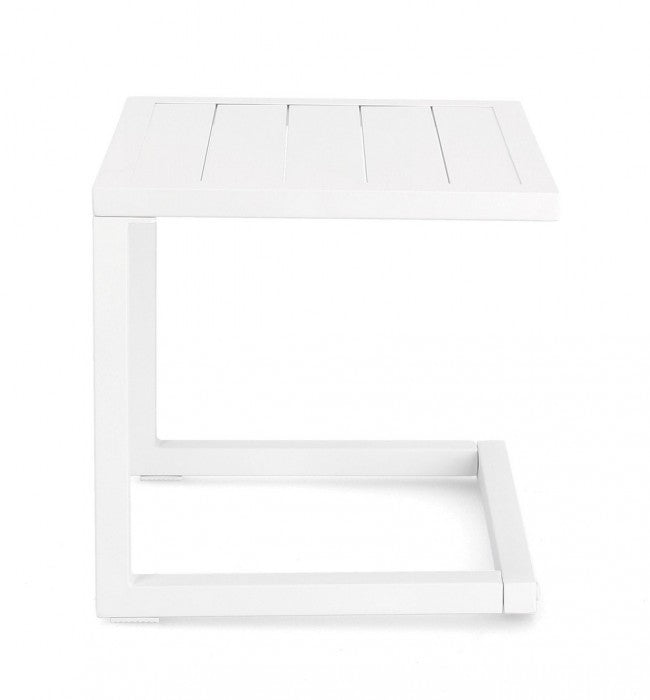 Tavolino Hilde 40x40 cm Bianco in Alluminio-5