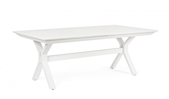 Tavolo Allungabile Kenyon 200-300x110 cm Bianco in Alluminio-2