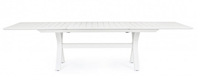 Tavolo Allungabile Kenyon 200-300x110 cm Bianco in Alluminio-4