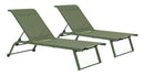 Set 2 Lettini Prendisole da Giardino con Ruote 70x182x91.5 cm  in Alluminio Taylor Herb-1