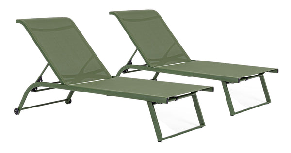 sconto Set 2 Lettini Prendisole da Giardino con Ruote 70x182x91.5 cm  in Alluminio Taylor Herb