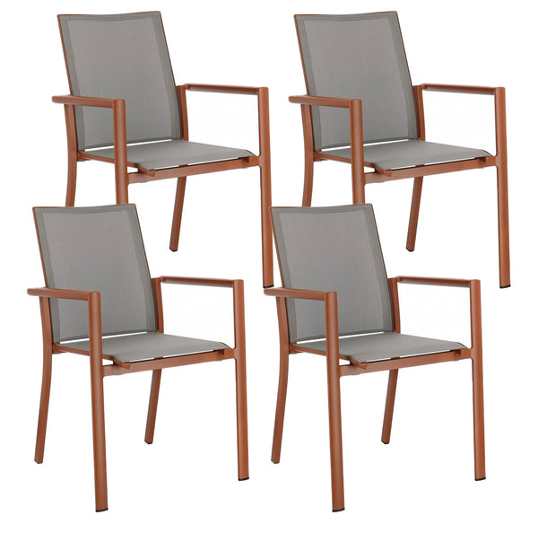 Set 4 Sedie da Giardino 56,2x60x88h cm con Braccioli Konnor Terracotta prezzo