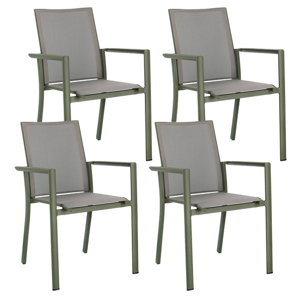 prezzo Set 4 Sedie da Giardino 56,2x60x88h cm con Braccioli Konnor Verde