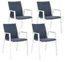 Set 4 Sedie da Giardino 55,5x60x83h cm con Braccioli Odeon Bianco Denim-1