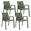 Set 4 Sedie da Giardino 55,5x60x83h cm con Braccioli Odeon Antracite Olive -1