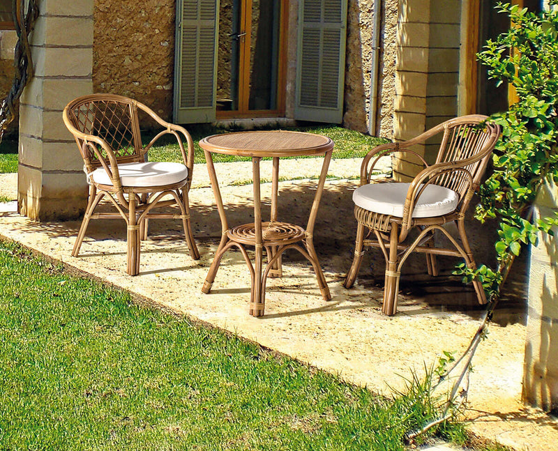 Poltrona da Giardino 54,5x60x80 cm in Rattan con Cuscino Cathina-4