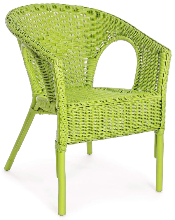 sconto Gartensessel 58x61x74 cm in Green Allis Rattan