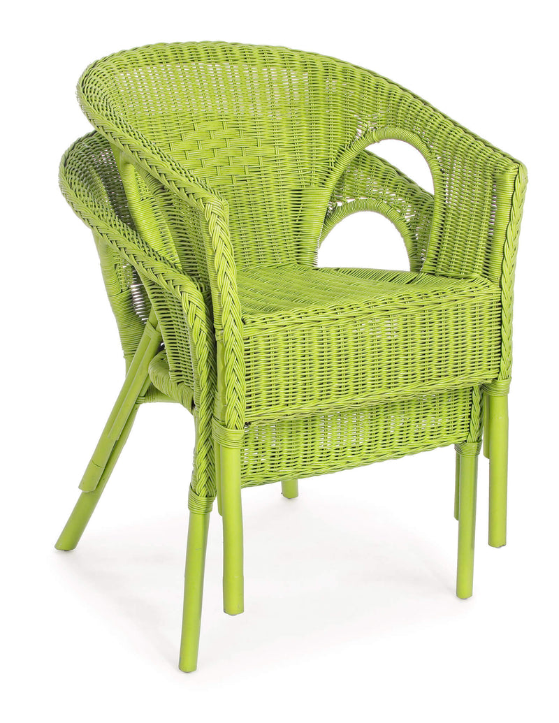 Poltrona da Giardino 58x61x74 cm in Rattan Allis Verde-2