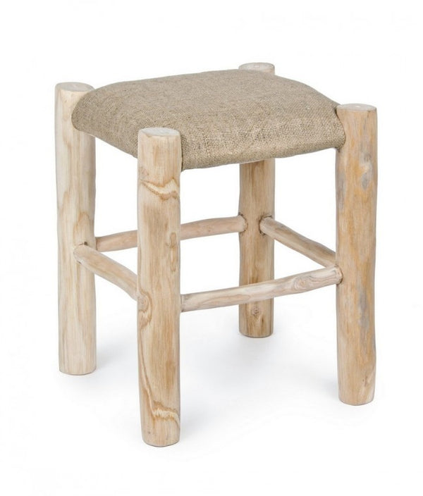 sconto Quadratischer Hocker Sarika H45 aus Holz