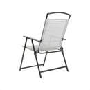 Sedia Pieghevole da Giardino  72x56x91,5 cm in Acciaio e Textline Capri Grigio Chiaro-2