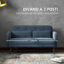 Divano 2 Posti 135x74x82 cm in Tessuto Blu Scuro-4