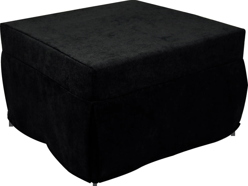 Pouf Letto Brandina con Materasso Pieghevole 78x78x47 cm Avalli Contract Nero-2