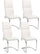 Set 4 Sedie Imbottite 44x58x104 cm Thelma in Ecopelle Bianco