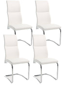 Set 4 Sedie Imbottite 44x58x104 cm Thelma in Ecopelle Bianco-1