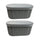 Set 2 Pouf Contenitore 76x38x38 cm Jocelyn in Velluto Grigio