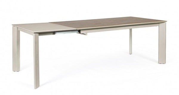 online Briva Ausziehtisch 160-220x90 cm Grau-Taupe in Stahl